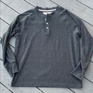 The Normal Brand Men’s Puremeso Everyday Henley Charcoal size L